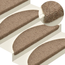 vidaXL 10 db krémszínű tűlyukasztott öntapadó lépcsőszőnyeg 65x21x4 cm lakástextília