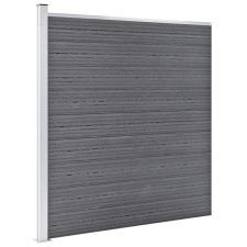 vidaXL 10 négyszögletes és 1 ferde szürke WPC kerítéselem 1830x186 cm (3053242) építőanyag