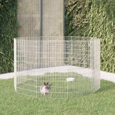 vidaXL 10 paneles horganyzott vas nyúlketrec 54x100 cm ketrec, szállítóbox rágcsálóknak