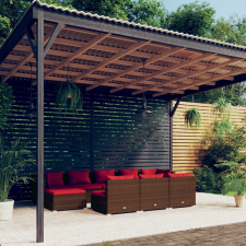 vidaXL 10-részes barna polyrattan kerti ülőgarnitúra párnákkal kerti bútor