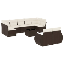 vidaXL 10 részes barna polyrattan kerti ülőgarnitúra párnákkal (3221832) kerti bútor