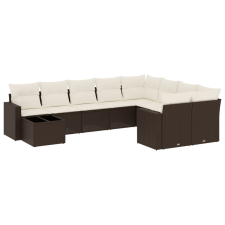 vidaXL 10 részes barna polyrattan kerti ülőgarnitúra párnákkal (3251800) kerti bútor