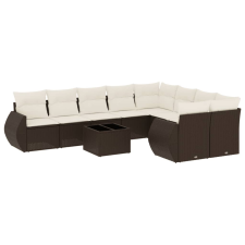 vidaXL 10 részes barna polyrattan kerti ülőgarnitúra párnákkal (3254190) kerti bútor