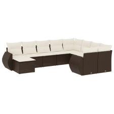 vidaXL 10 részes barna polyrattan kerti ülőgarnitúra párnákkal (3254200) kerti bútor