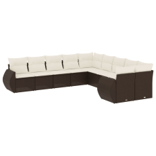 vidaXL 10 részes barna polyrattan kerti ülőgarnitúra párnákkal (3254250) kerti bútor
