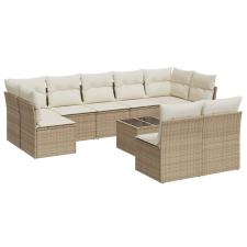 vidaXL 10 részes bézs polyrattan kerti ülőgarnitúra párnával (3218158) kerti bútor