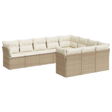 vidaXL 10 részes bézs polyrattan kerti ülőgarnitúra párnával (3218218) kerti bútor
