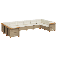 vidaXL 10 részes bézs polyrattan kerti ülőgarnitúra párnával (3262021) kerti bútor
