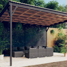 vidaXL 10-részes szürke polyrattan kerti ülőgarnitúra párnákkal kerti bútor