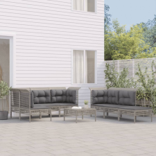 vidaXL 10 részes szürke polyrattan kerti ülőgarnitúra párnákkal kerti bútor