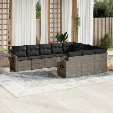vidaXL 10 részes szürke polyrattan kerti ülőgarnitúra párnákkal kerti bútor