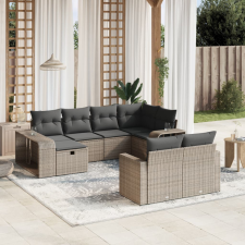 vidaXL 10-részes szürke polyrattan kerti ülőgarnitúra párnákkal kerti bútor