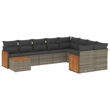 vidaXL 10 részes szürke polyrattan kerti ülőgarnitúra párnákkal (3227999) kerti bútor