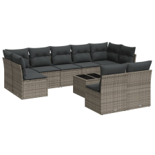 vidaXL 10 részes szürke polyrattan kerti ülőgarnitúra párnákkal (3249999) kerti bútor