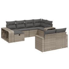 vidaXL 10 részes szürke polyrattan kerti ülőgarnitúra párnákkal (3266240) kerti bútor