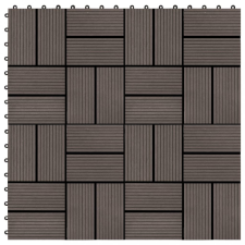 vidaXL 11 db (1 m2) sötétbarna WPC teraszburkoló lap 30 x 30 cm lakástextília