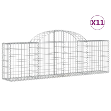 vidaXL 11 db íves horganyzott vas gabion kosár 200x30x60/80 cm (3146077) kerti tárolás