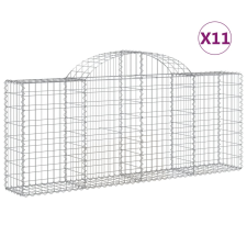 vidaXL 11 db íves horganyzott vas gabion kosár 200x30x80/100 cm (3146098) kerti tárolás