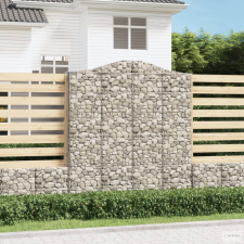 vidaXL 11 db íves horganyzott vas gabion kosár 200x50x220/240 cm kerti tárolás