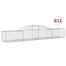 vidaXL 11 db íves horganyzott vas gabion kosár 300x50x40/60 cm (3146656) kerti tárolás