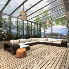 vidaXL 11-részes barna polyrattan kerti bútorszett párnákkal kerti bútor