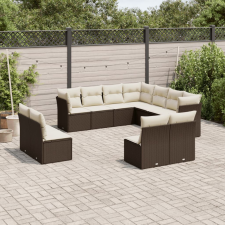 vidaXL 11 részes barna polyrattan kerti ülőgarnitúra párnákkal kerti bútor