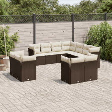 vidaXL 11 részes barna polyrattan kerti ülőgarnitúra párnákkal kerti bútor