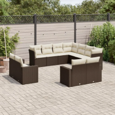 vidaXL 11 részes barna polyrattan kerti ülőgarnitúra párnákkal kerti bútor