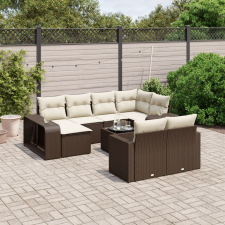 vidaXL 11 részes barna polyrattan kerti ülőgarnitúra párnákkal kerti bútor