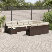 vidaXL 11 részes barna polyrattan kerti ülőgarnitúra párnákkal kerti bútor