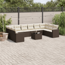 vidaXL 11 részes barna polyrattan kerti ülőgarnitúra párnákkal kerti bútor