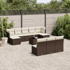 vidaXL 11 részes barna polyrattan kerti ülőgarnitúra párnákkal kerti bútor