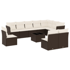 vidaXL 11 részes barna polyrattan kerti ülőgarnitúra párnákkal (3217813) kerti bútor