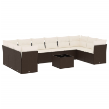 vidaXL 11 részes barna polyrattan kerti ülőgarnitúra párnákkal (3218213) kerti bútor