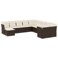 vidaXL 11 részes barna polyrattan kerti ülőgarnitúra párnákkal (3218613) kerti bútor