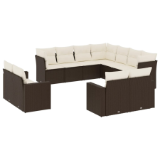 vidaXL 11 részes barna polyrattan kerti ülőgarnitúra párnákkal (3219123) kerti bútor