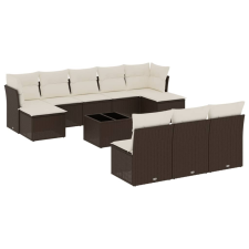 vidaXL 11 részes barna polyrattan kerti ülőgarnitúra párnákkal (3250142) kerti bútor