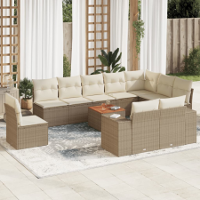 vidaXL 11 részes bézs polyrattan kerti ülőgarnitúra párnákkal kerti bútor
