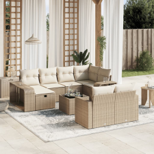 vidaXL 11 részes bézs polyrattan kerti ülőgarnitúra párnákkal kerti bútor
