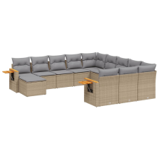 vidaXL 11 részes bézs polyrattan kerti ülőgarnitúra párnákkal (3259609) kerti bútor