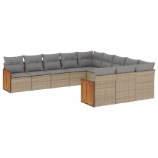 vidaXL 11 részes bézs polyrattan kerti ülőgarnitúra párnákkal (3260512) kerti bútor