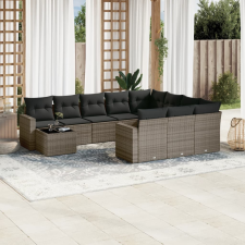 vidaXL 11 részes szürke polyrattan kerti ülőgarnitúra párnákkal kerti bútor