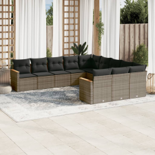 vidaXL 11 részes szürke polyrattan kerti ülőgarnitúra párnákkal kerti bútor