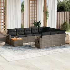 vidaXL 11 részes szürke polyrattan kerti ülőgarnitúra párnákkal kerti bútor