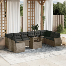 vidaXL 11 részes szürke polyrattan kerti ülőgarnitúra párnákkal kerti bútor