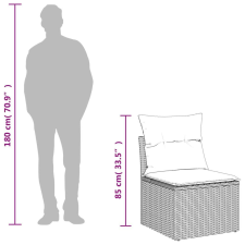 vidaXL 11 részes szürke polyrattan kerti ülőgarnitúra párnákkal kerti bútor