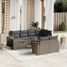 vidaXL 11 részes világosszürke polyrattan kerti ülőgarnitúra párnákkal kerti bútor