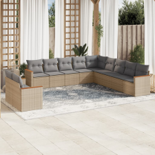vidaXL 11részes vegyes bézs polyrattan kerti ülőgarnitúra párnákkal kerti bútor