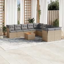 vidaXL 11részes vegyes bézs polyrattan kerti ülőgarnitúra párnákkal kerti bútor