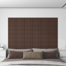 vidaXL 12 db barna műbőr fali panel 30 x 15 cm 0,54 m² építőanyag